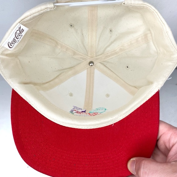 Vintage 90’s Coca-Cola Sports Red & White Embroidered SnapBack Cap Hat OSFA - Picture 5 of 7